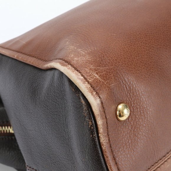 Fendi Chameleon Leather Handbag Tote Genuine Brown Women's - Picture 8 of 15